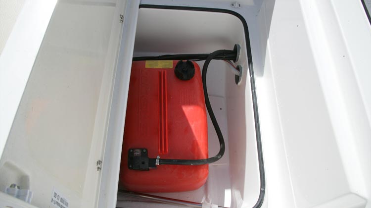 Fuel tank storage locker for 2 x 25lt portable tanks